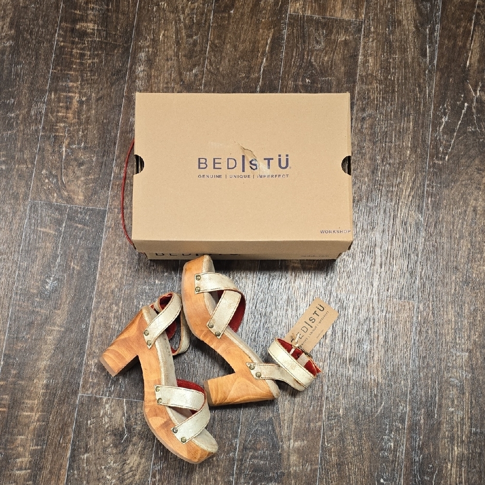BED|STU Women's Tan Leather Platform Sandals - Picture 4 of 6